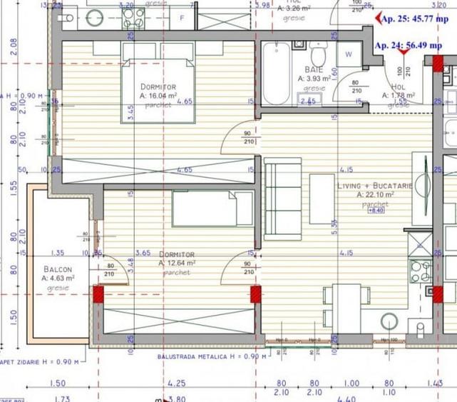 Apartament cu 3 camere semidecomandat, mobilat în Florești