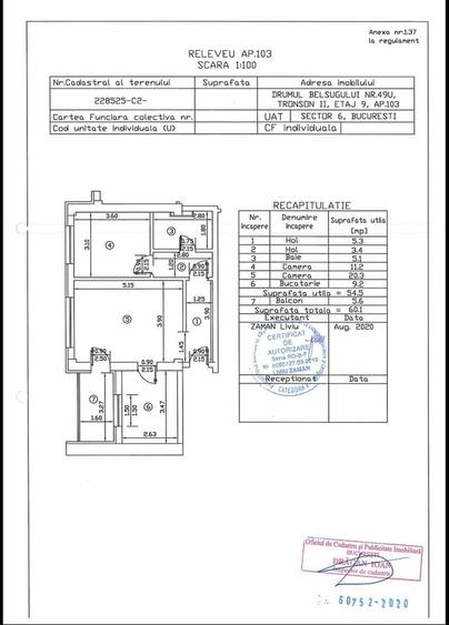Apartament cu 2 camere decomandat în Păcii