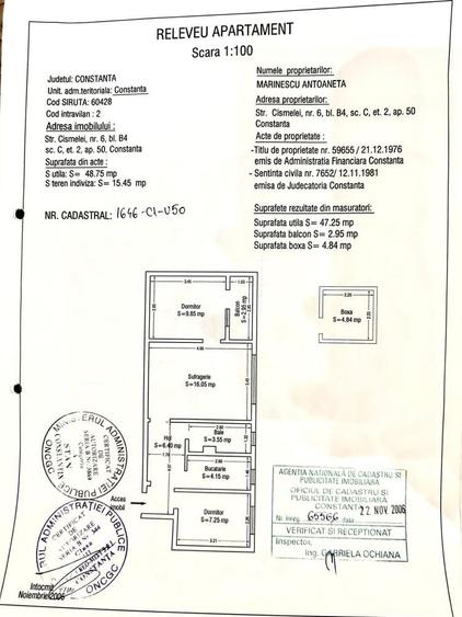 Apartament cu 3 camere semidecomandat în Palazu Mare