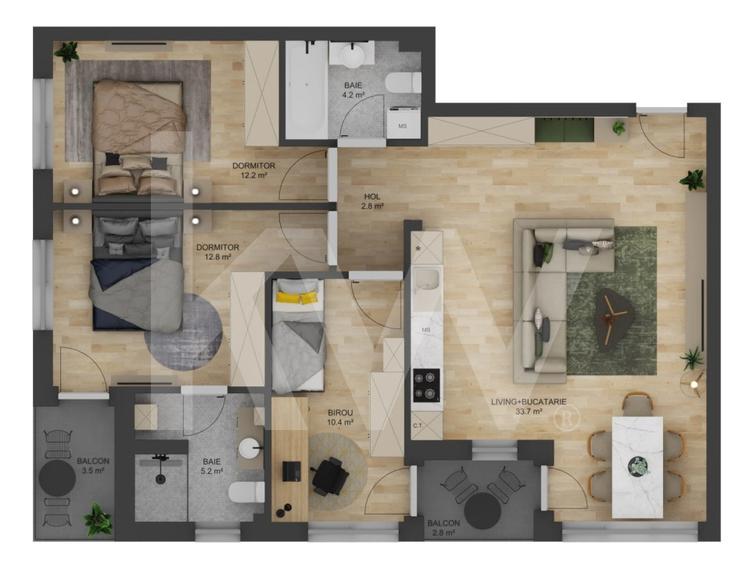 Apartament cu 4 camere decomandat în Șelimbăr — fotografia 1