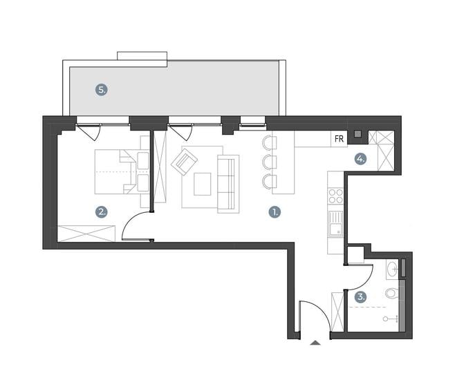 Apartament cu 2 camere în Bună Ziua
