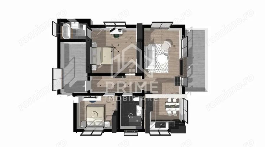 Apartament cu 3 camere decomandat în Central