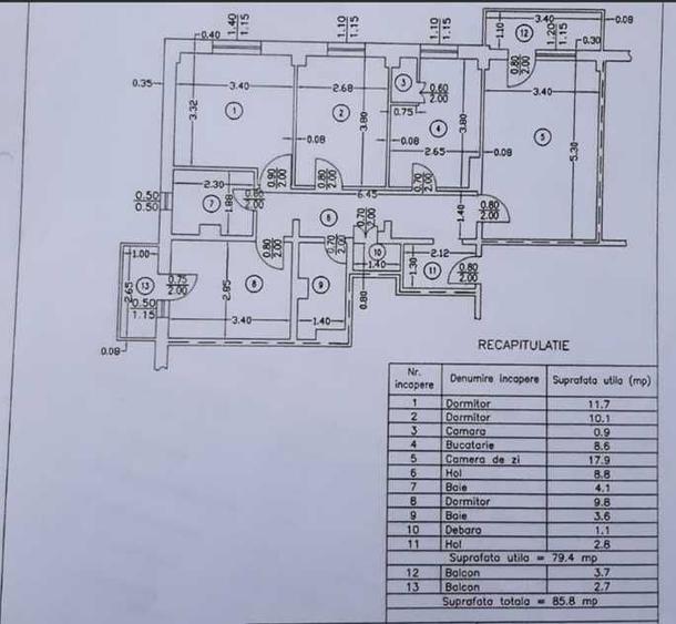 Apartament cu 4 camere decomandat în Cantacuzino