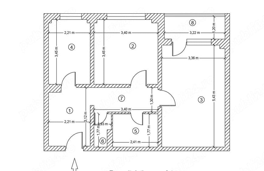 Apartament cu 2 camere decomandat în Gorjului