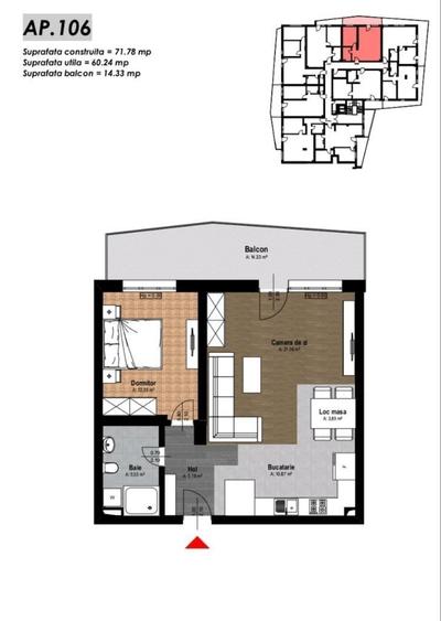 Apartament cu 2 camere în Băile Felix
