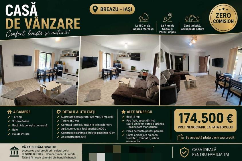 CAUTI apartament mare ? CASA_ ZERO COMISION_IASI_BREAZU_ FIX 7 km de COPOU_Casa individuala 4 C_teren 450 mp_beci_2 locuri parcare - 5