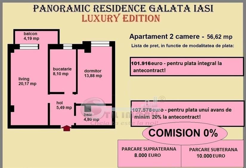 Apartament 2 camere de vanzare in Iasi, Galata, 56,62 mp, bloc nou - 2