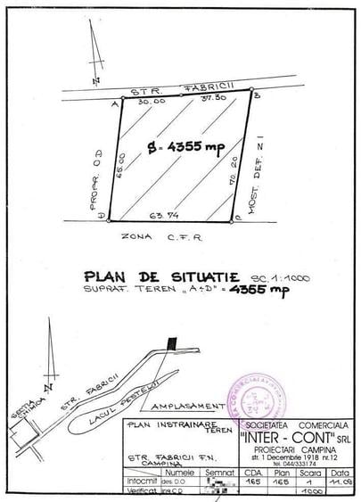 Teren intravilan de 4355 mp, în Câmpina