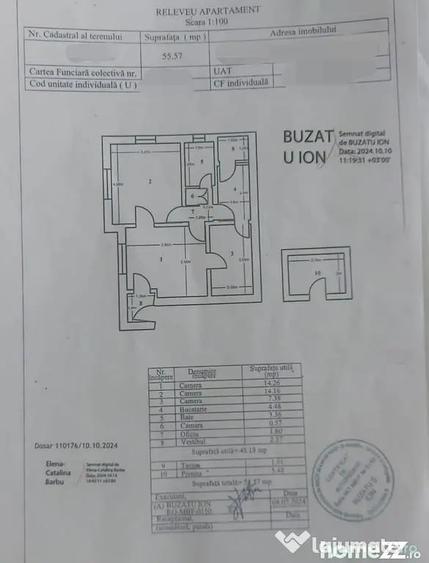 Apartament cu 3 camere semidecomandat în Basarab