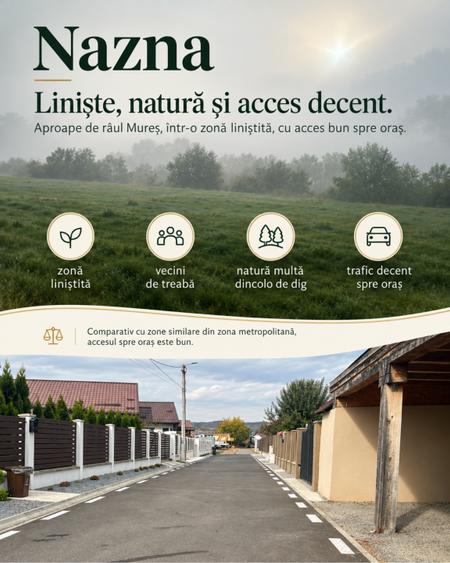 Teren Construcții intravilan de 500 mp, în Nazna