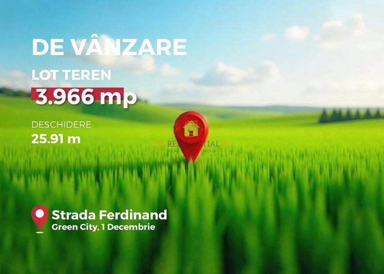 Teren Construcții intravilan de 3966 mp, în 1 Decembrie