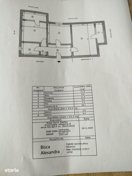 Apartament cu 2 camere decomandat în Central
