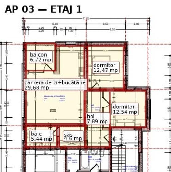 Apartament cu 3 camere semidecomandat în Est
