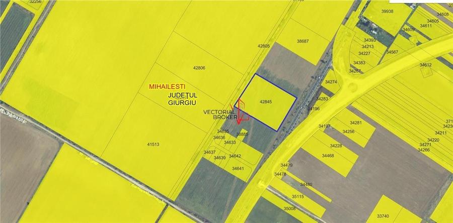 Teren Construcții intravilan de 12848 mp, în Mihăilești