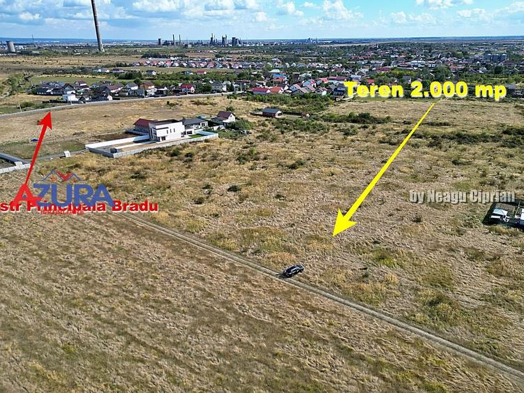 Teren Construcții intravilan de 2000 mp, în Bradu