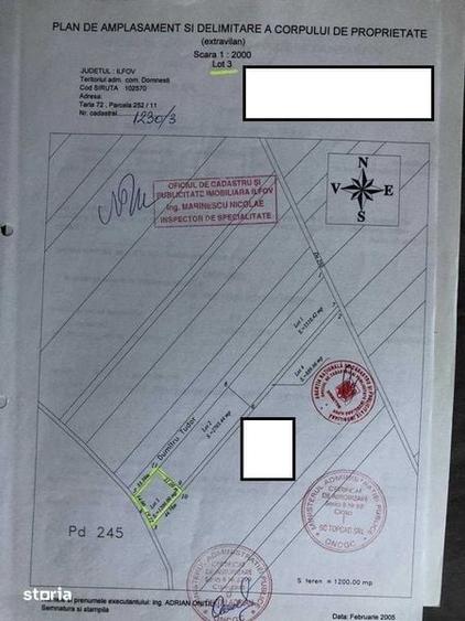 Teren de 1500 mp, în Domnești