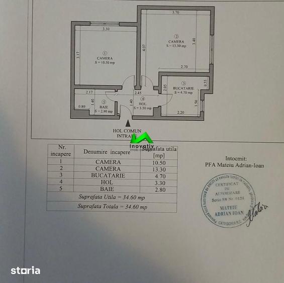 Apartament cu 2 camere decomandat în Central
