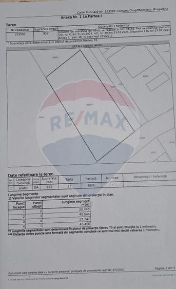 Teren Construcții intravilan de 2944 mp, în Est