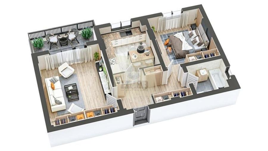 Apartament cu 3 camere decomandat în Hipodrom 1