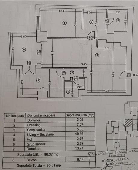 Apartament cu 3 camere decomandat în Barbu Văcărescu
