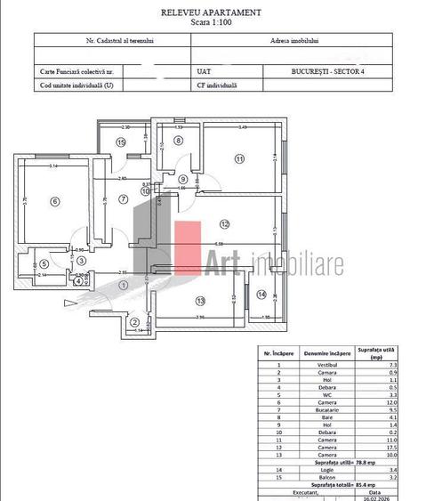 Apartament cu 4 camere decomandat în Berceni