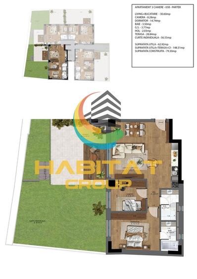 3 camere cu curte proprie - Ultracentral - NOU - 7