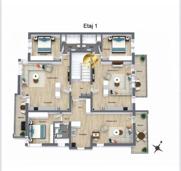 Apartament cu 2 camere în Odăi