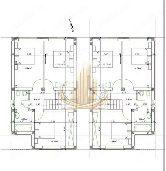 Duplex cu 4 camere cu Canalizare în Săcălaz