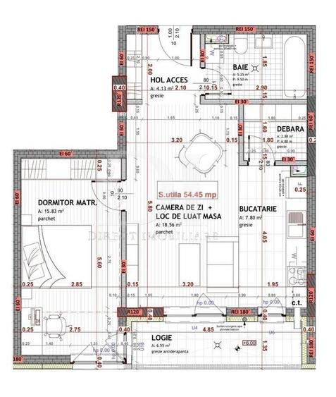 Apartament cu 2 camere semidecomandat, mobilat în Florești