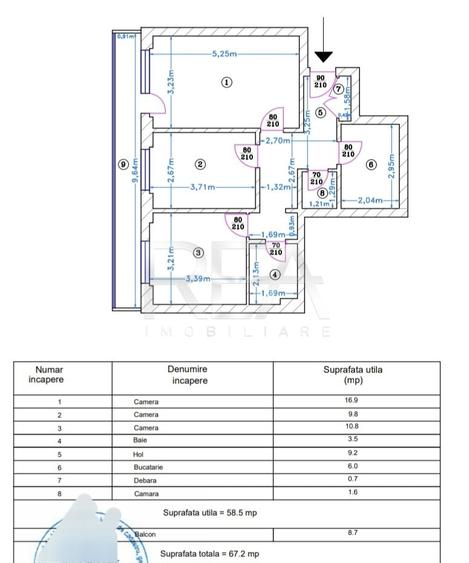 Apartament cu 3 camere decomandat, mobilat în Drumul Taberei