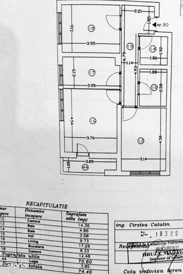 Apartament cu 3 camere decomandat în Valea Ialomiței