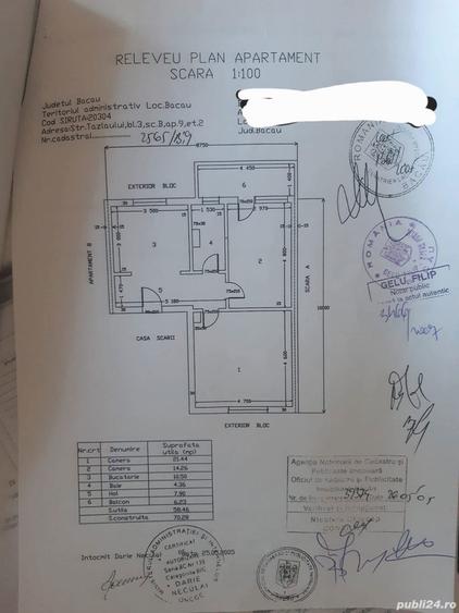 Apartament cu 2 camere decomandat în Central