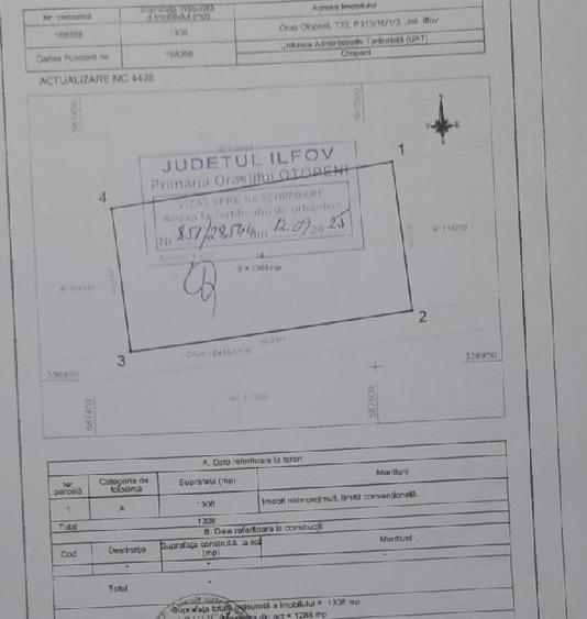Teren Construcții intravilan de 1300 mp, în Sud