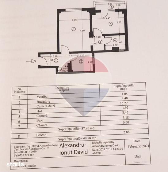 Apartament cu 2 camere decomandat în Tei