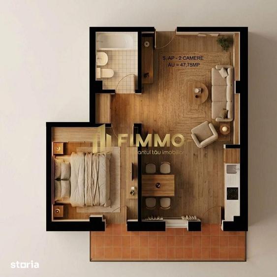 Apartament cu 2 camere în Burdujeni