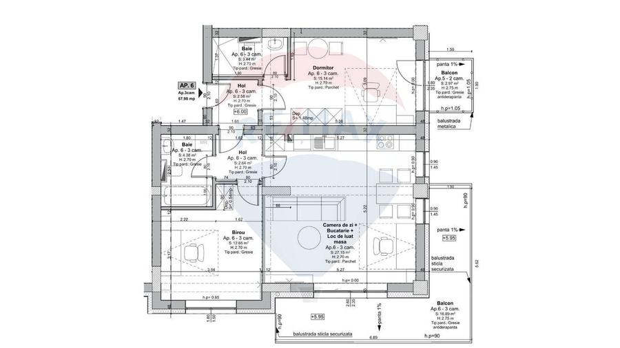 Apartament cu 3 camere decomandat în Avantgarden
