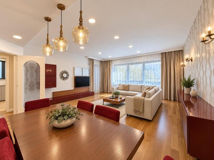 Apartament cu 4 camere decomandat, mobilat în Herăstrău