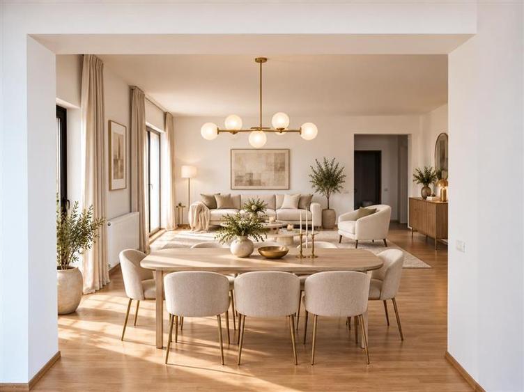 Apartament cu 3 camere semidecomandat, mobilat în Herăstrău