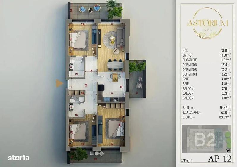 4 camere FINALIZAT | ASTORIUM GARDEN | Theodor Pallady - 8