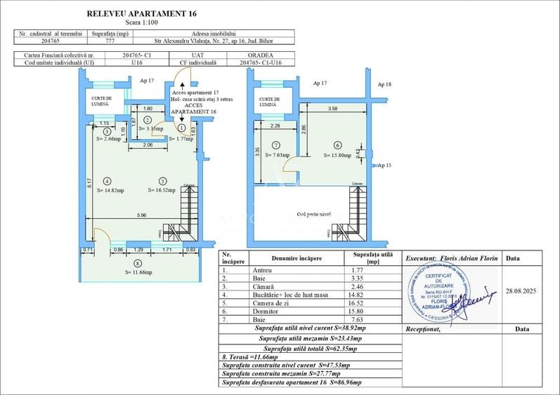 Apartament cu 2 camere în Centura