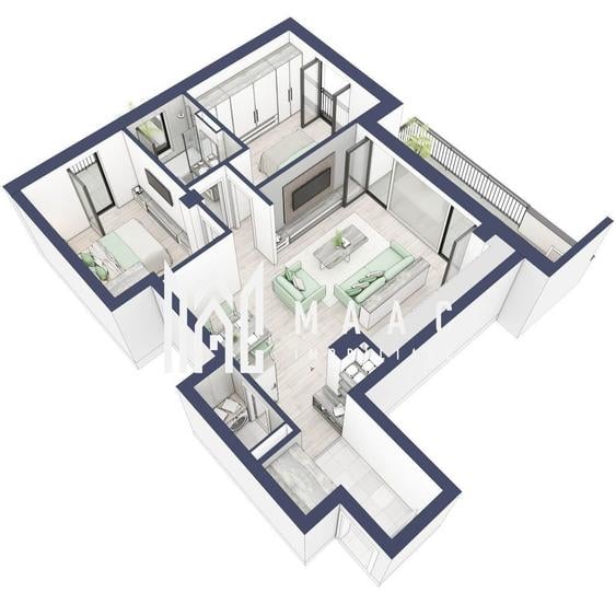 Apartament cu 3 camere în Turnișor