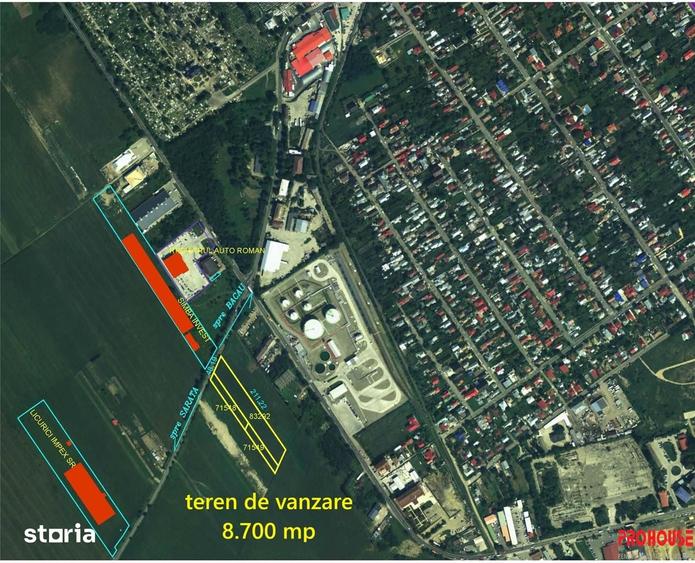 Teren intravilan 8.700 mp - deschidere 48 ml - 4