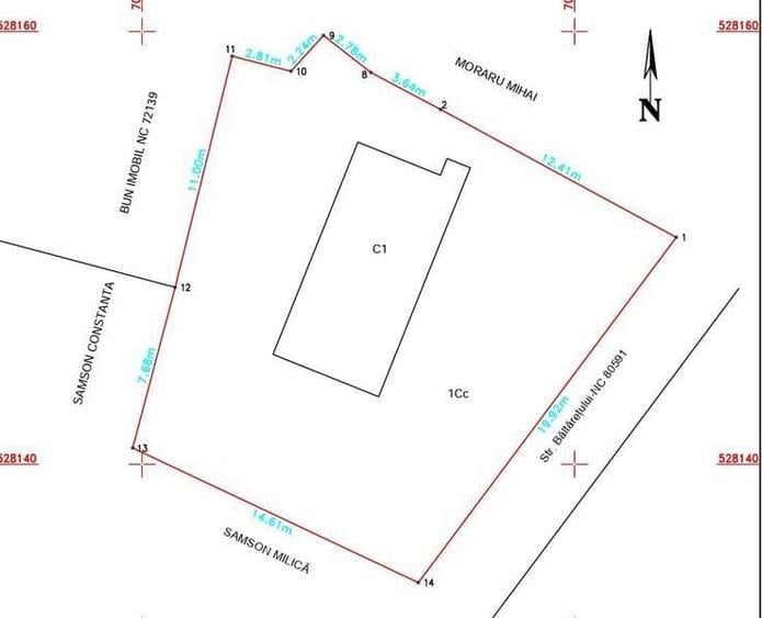 Teren de 378 mp, în Central