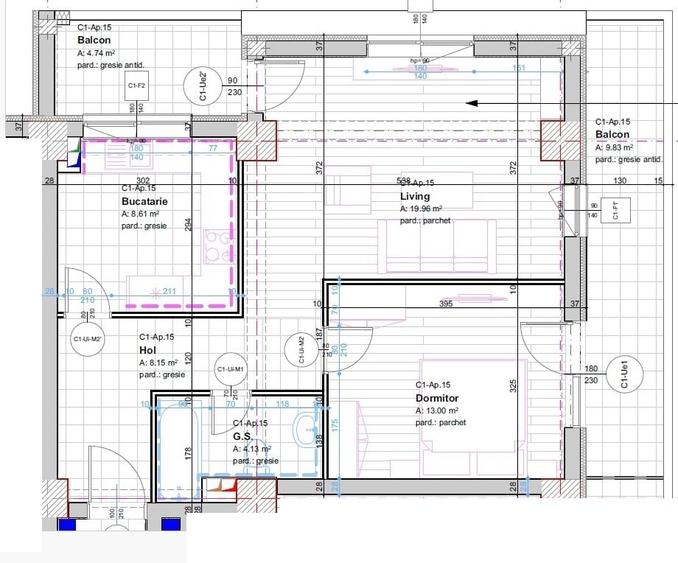 Apartament cu 2 camere decomandat în Frumoasa