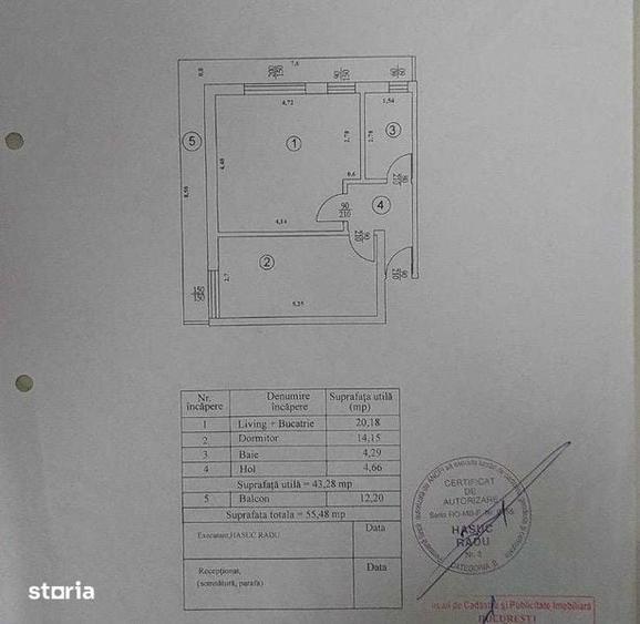 Apartament cu 2 camere în Rahova