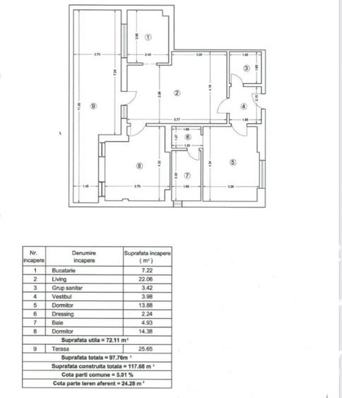 Apartament cu 3 camere semidecomandat, mobilat în Bucureștii Noi