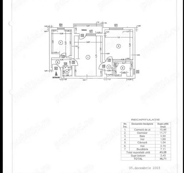 Apartament cu 2 camere, mobilat în Exercițiu