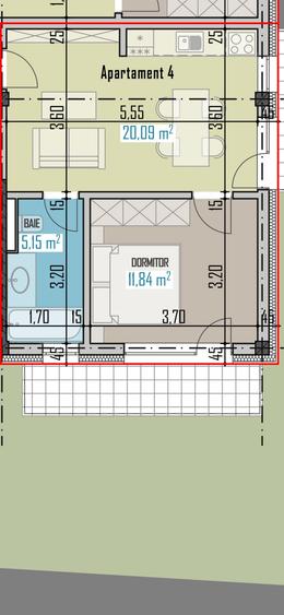 Apartament cu 2 camere decomandat în Baciu