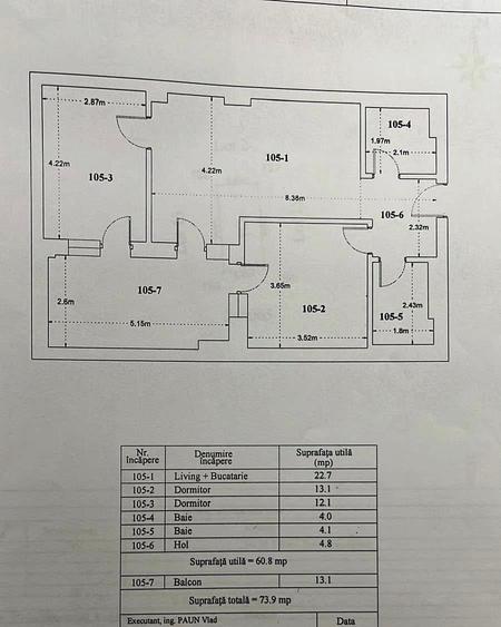 Apartament cu 2 camere semidecomandat în Titan