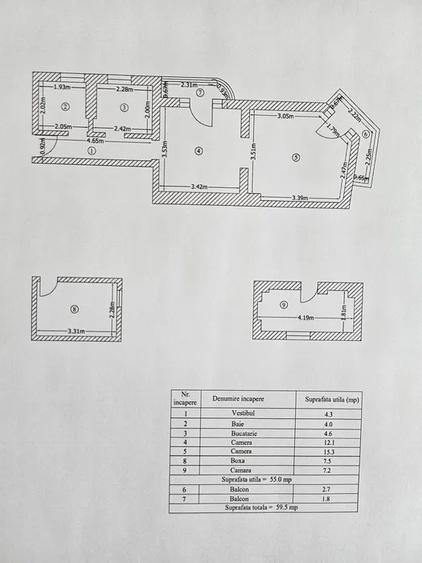 Apartament cu 2 camere semidecomandat în P-ța Alba Iulia